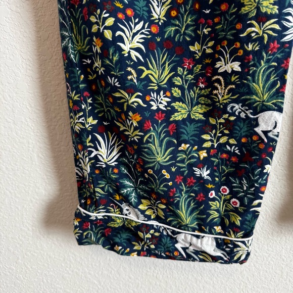 Fresh Print Unicorn Garden Blue Floral Pants and Shirt Pajama Set Size XL - Picture 9 of 14